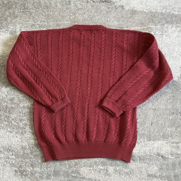 Hallet Sweater Womens Medium Hand Knit Rust Red Peru Pima Cotton - Picture 4 of 4